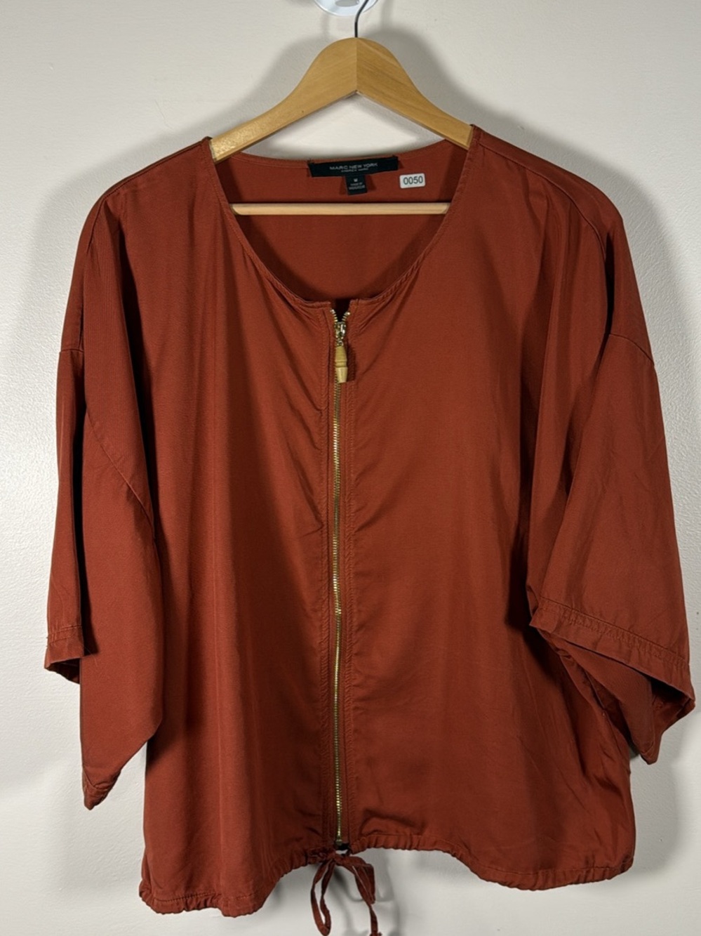 Marc New York Rust Zip Front Shirt